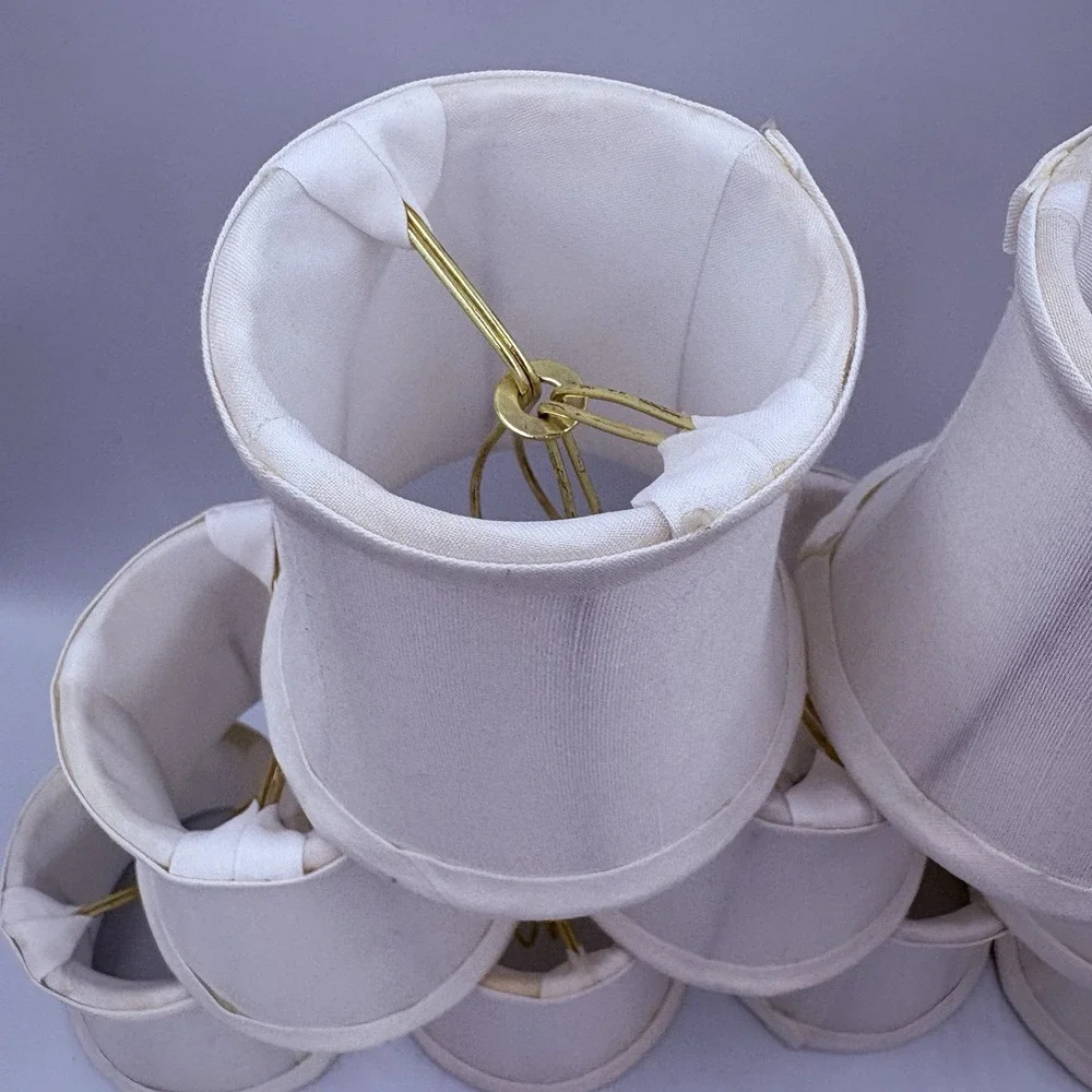 Vintage Mini Chandelier Lamp Shades white Silk 4.25